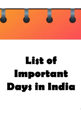 All Important Days in India