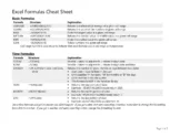 Excel Formula List