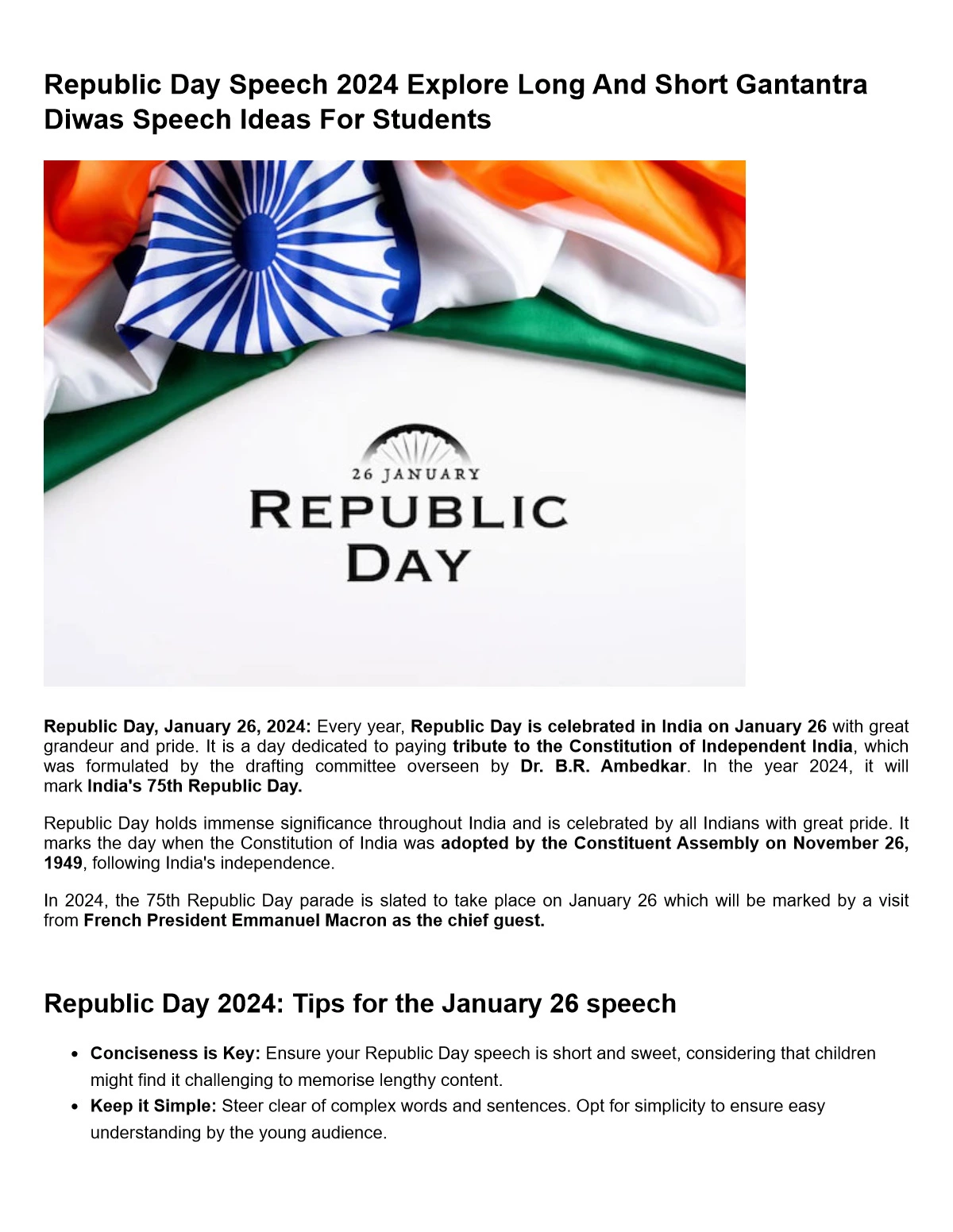 Republic Day Speech for Students