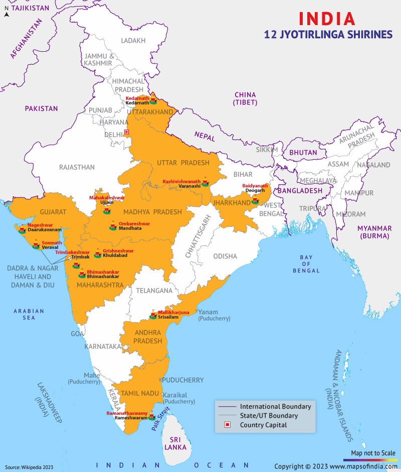 12 jyotirlinga name and place list map 