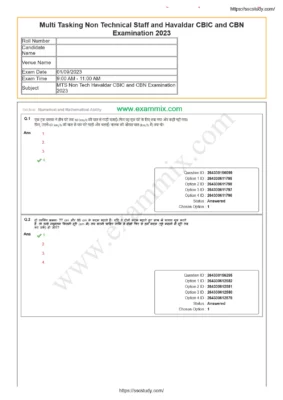 SSC MTS Question Paper 2023