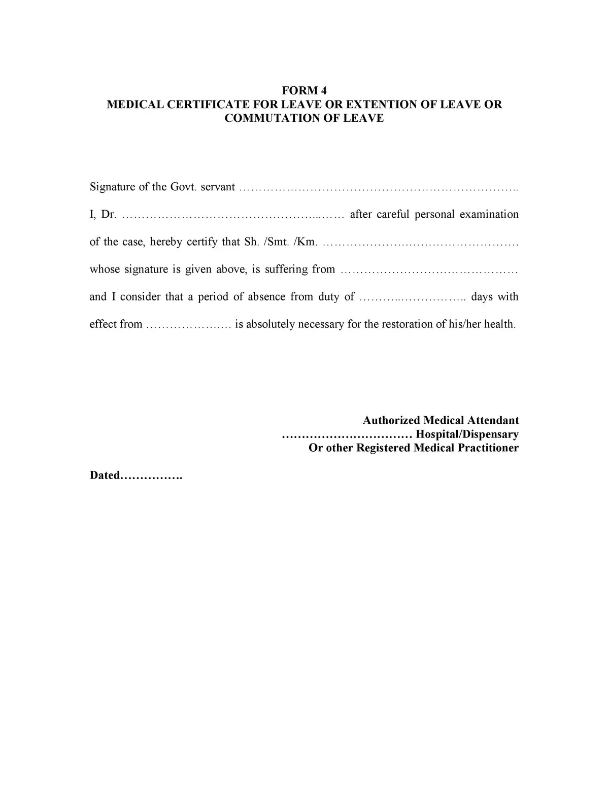 Medical Leave Form