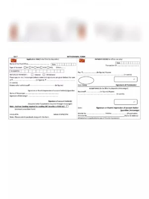 Post Office Withdrawal Form (Slip)