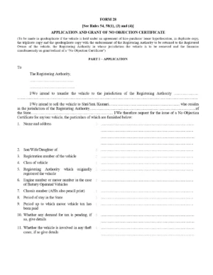 RTO Form 28