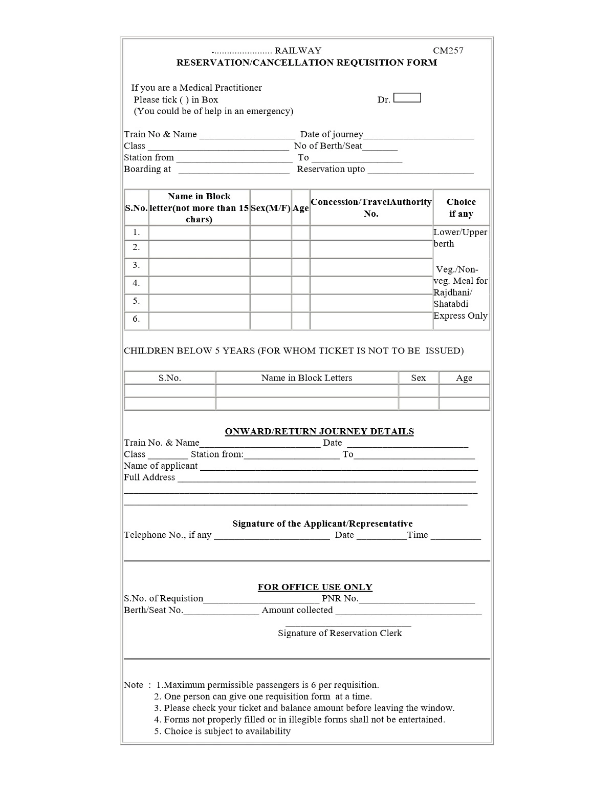 Train Ticket Booking Form