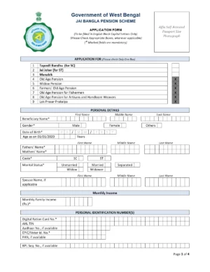 [আবেদন] জয় বাংলা পেনশন স্কিম 2024 আবেদনপত্র