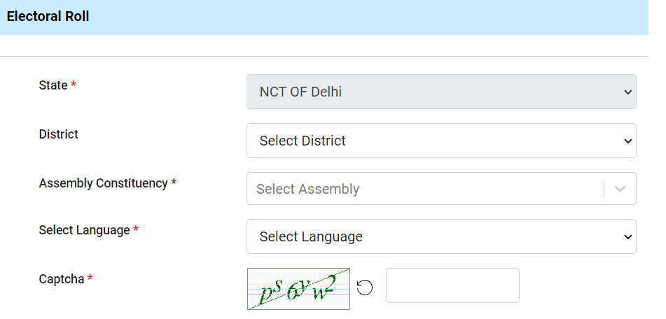 Voter List Delhi