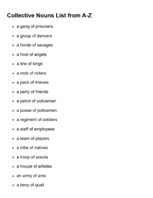 500+ Collective Nouns List