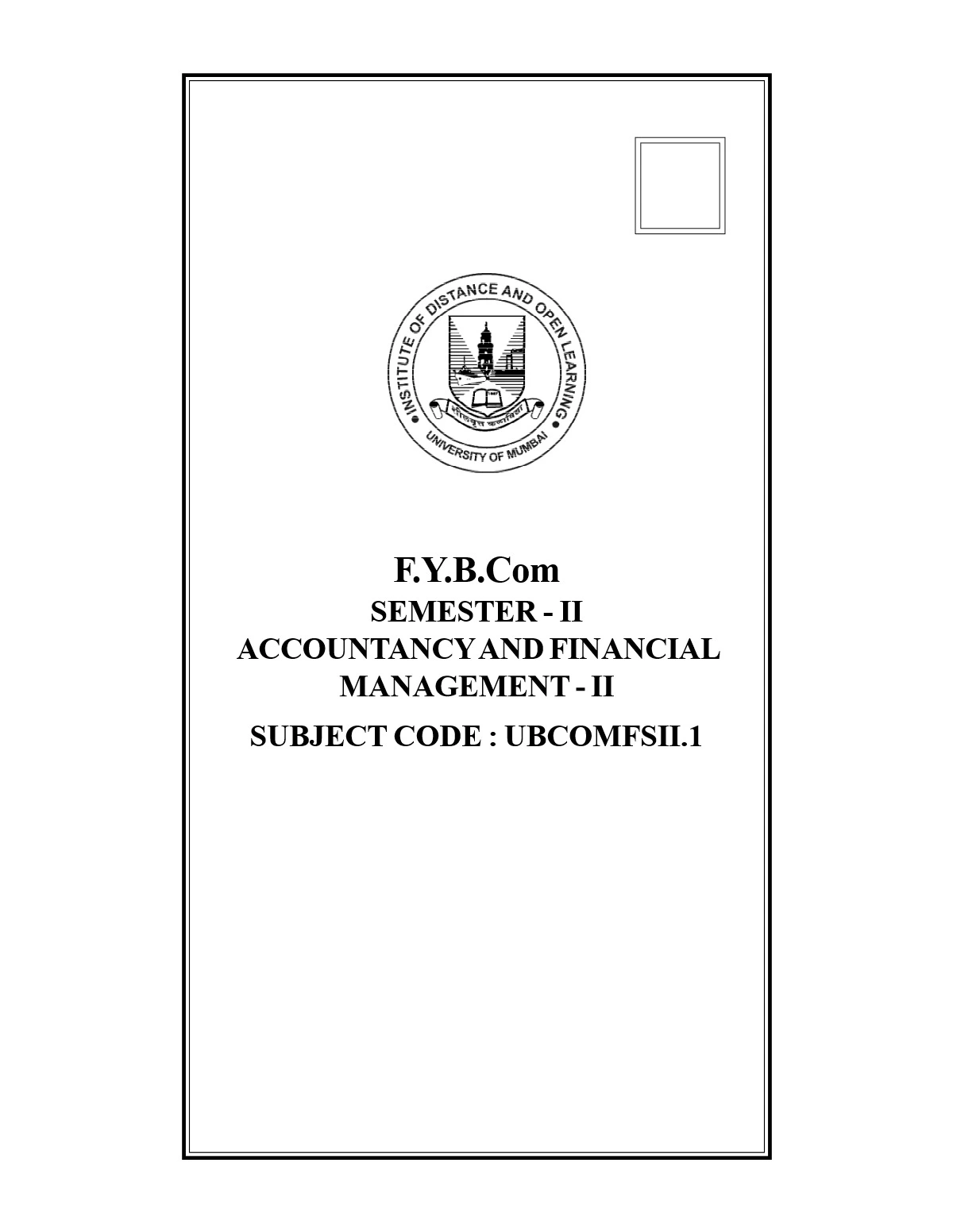 FYBCOM Sem 2 Accounts Book