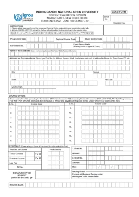 IGNOU Exam Form 2024 (Out)
