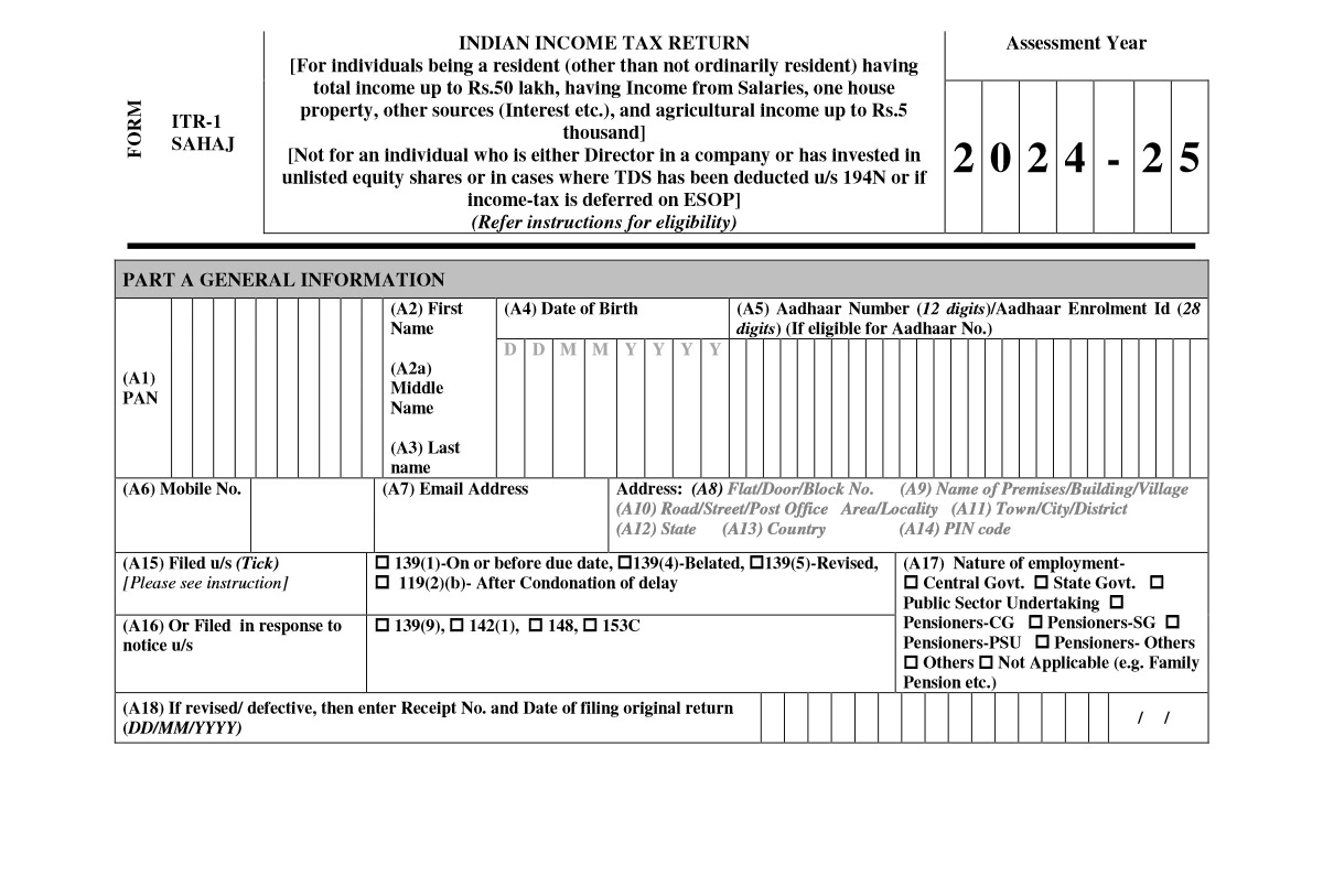 Income Tax Form 2024-25