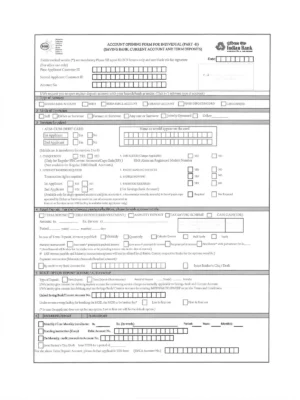 Indian Bank Account Opening Form