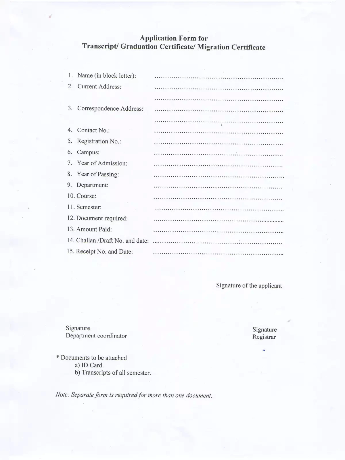 Migration Application Form