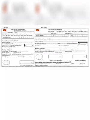 Post Office Pay Slip Deposit Form