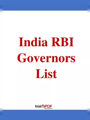 RBI Governors List of India