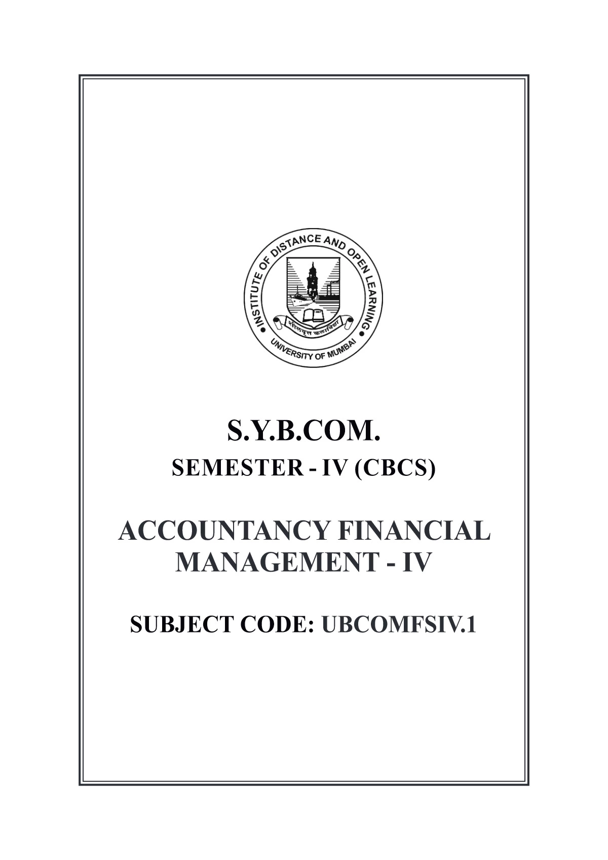 SYBCom Sem 4 Commerce Book