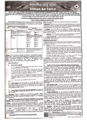 AFCAT 2 Notification 2024 for 304 IAF Officers Posts