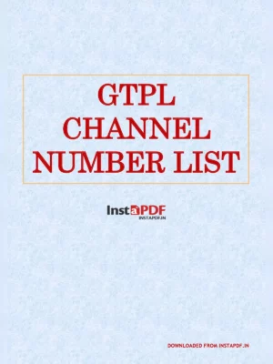 GTPL Channel Number List