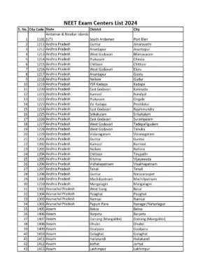 NEET Exam Centre 2024 List - Check State-wise Exam Centre Code