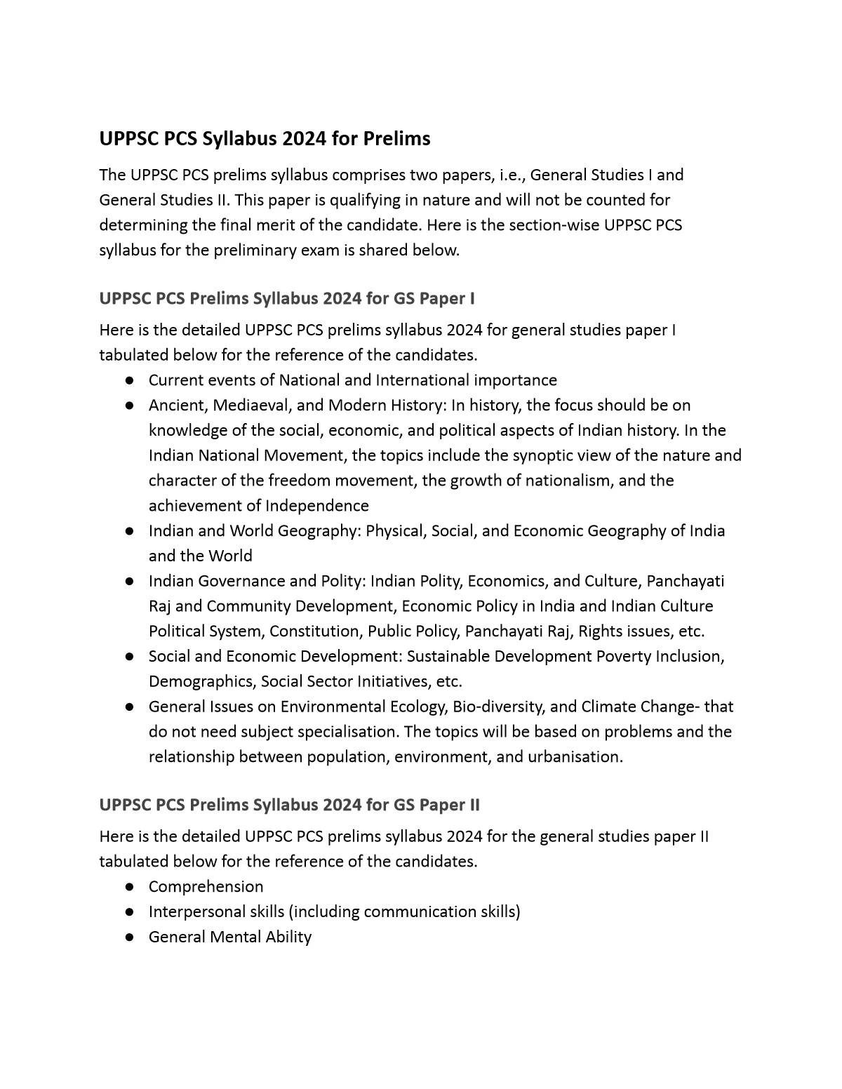 UPPSC Syllabus 2024 - Download PCS Prelims & Mains & Exam Pattern