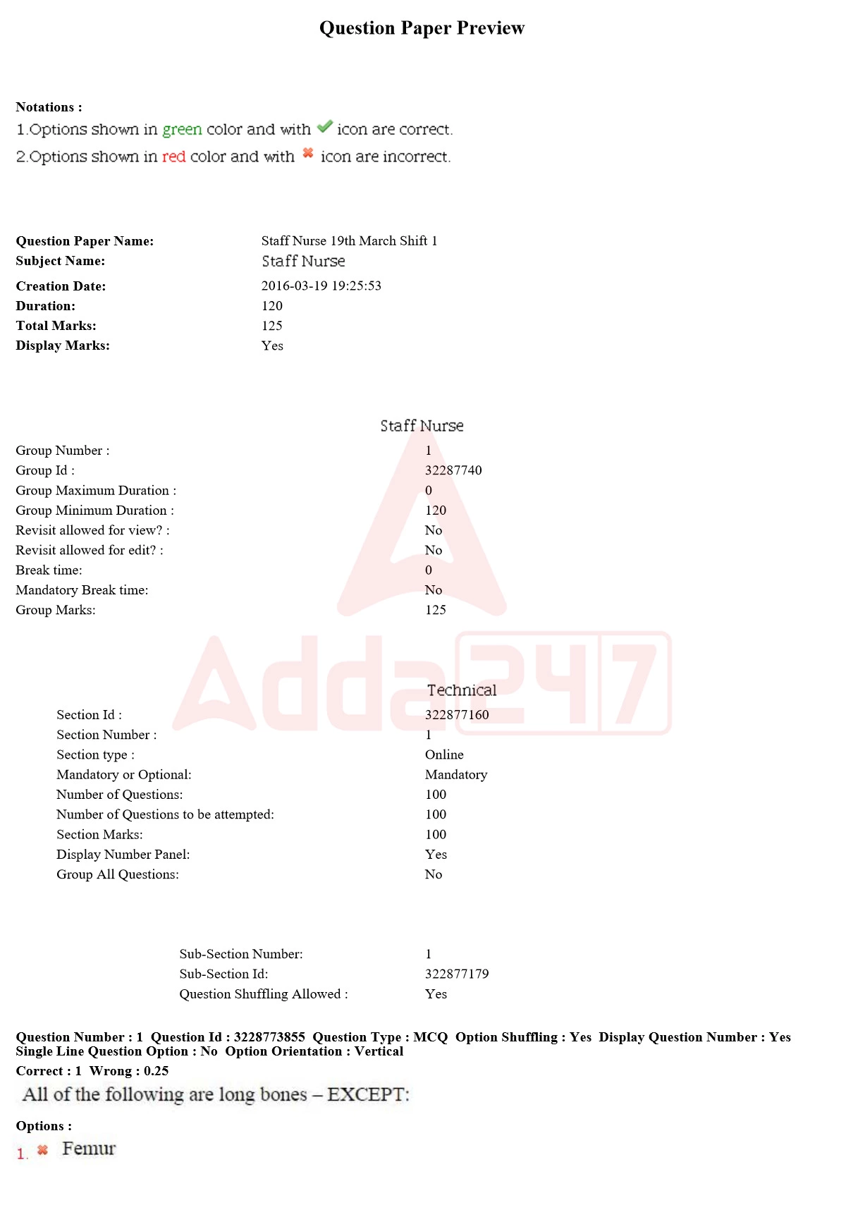 ESIC Nursing Officer Previous Year Question Paper with Answer