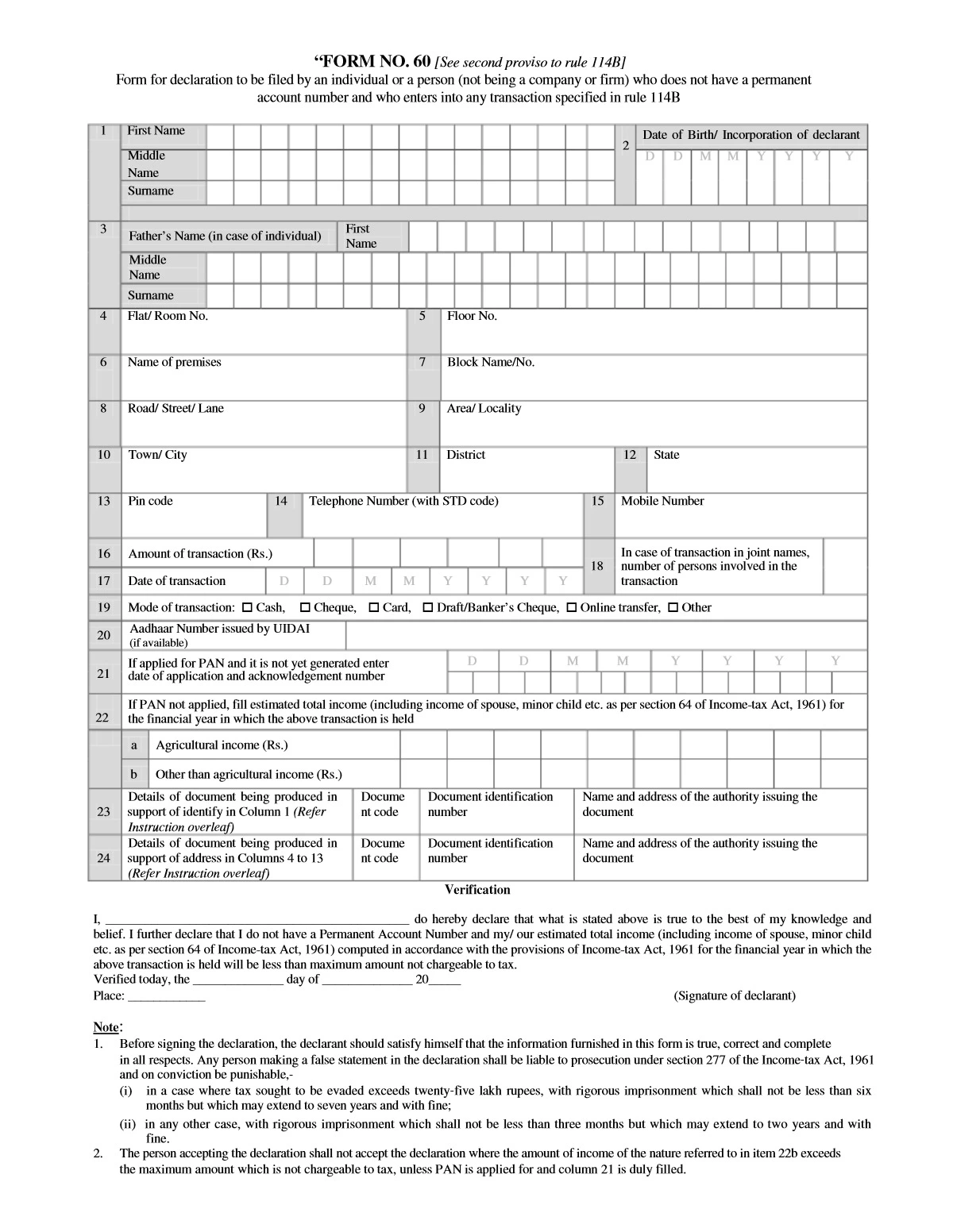 Form 60 - 1PDF