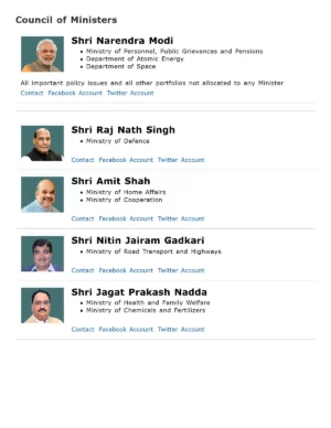 List of New Ministers of India 2024 with Picture