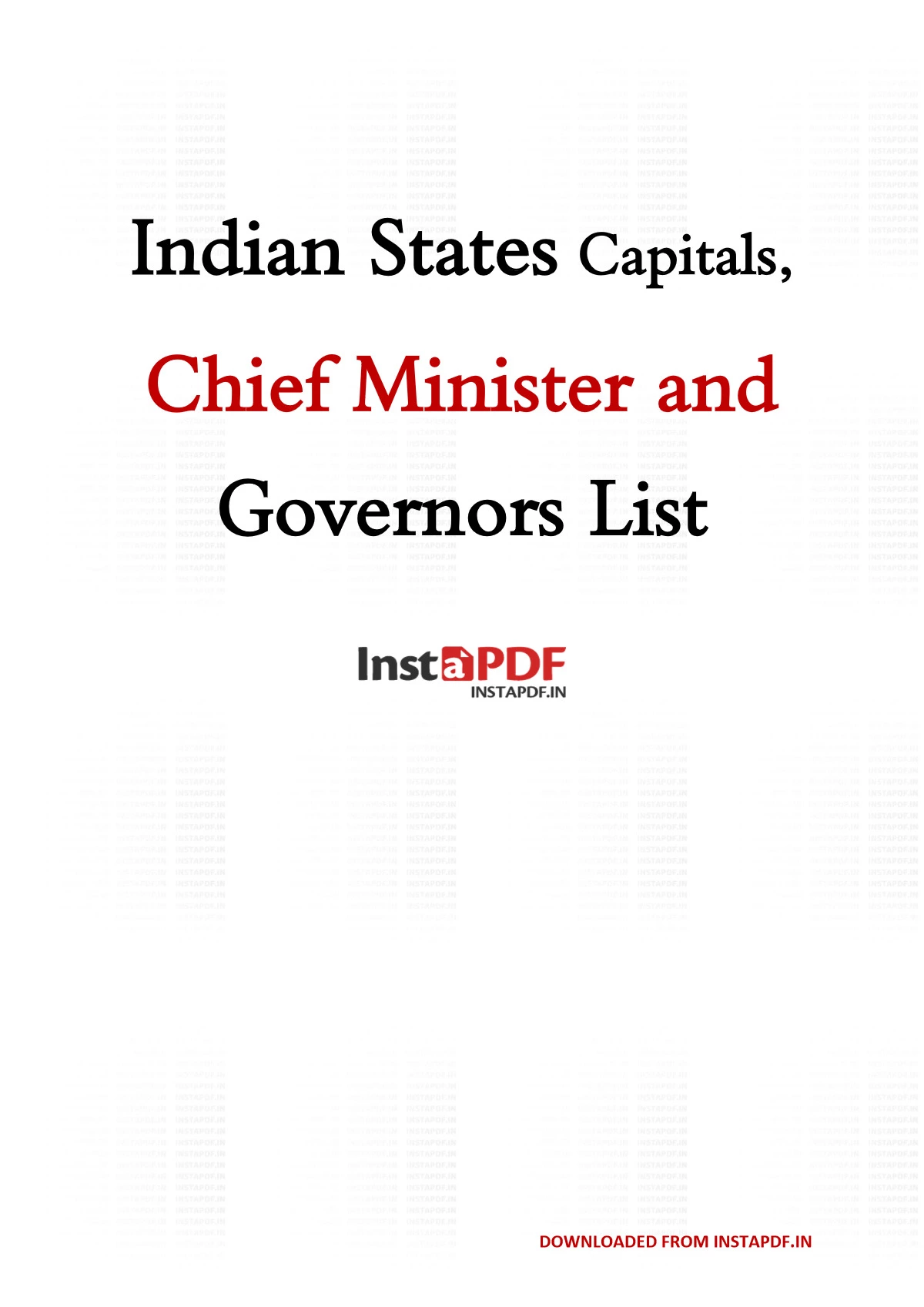 All States CM's & Governers List