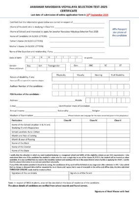 Navodaya Form 2024