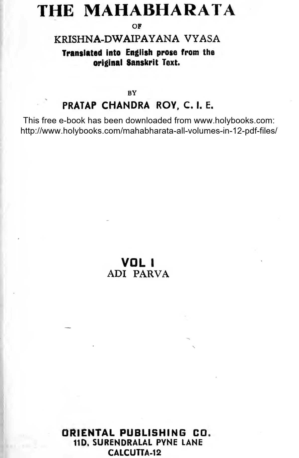 Original Mahabharata Book by Ved Vyas