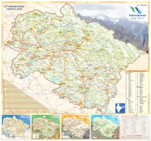 Uttarakhand Tourism Map with Distance