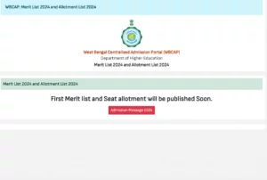 WB Centralised Admission Portal Merit List 2024