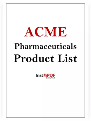 ACME Pharmaceuticals Product List