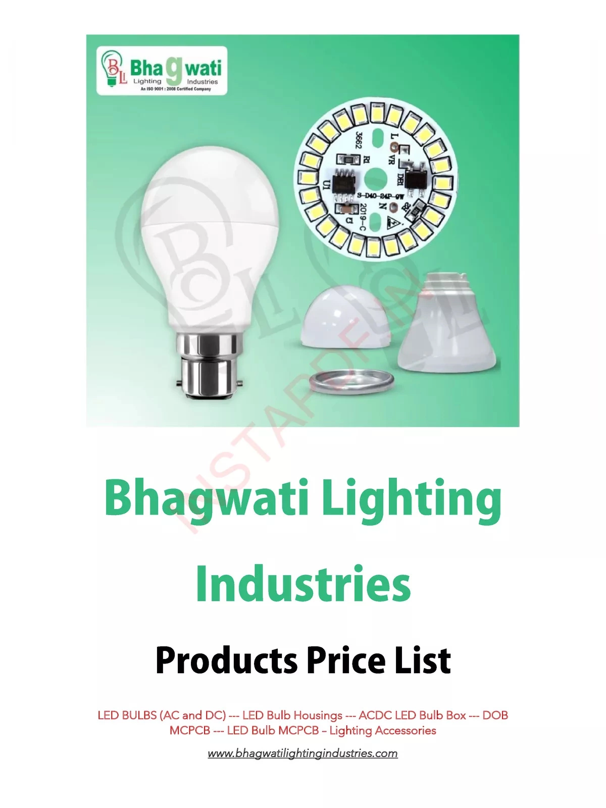 Bhagwati Lighting Industries Price List 2024