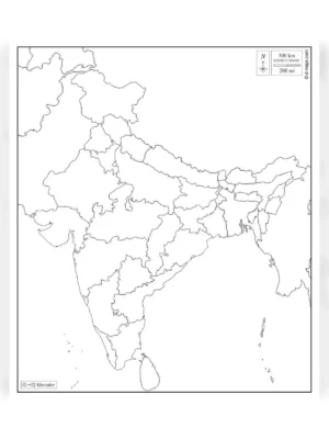 Blank Political Map of India for Practice