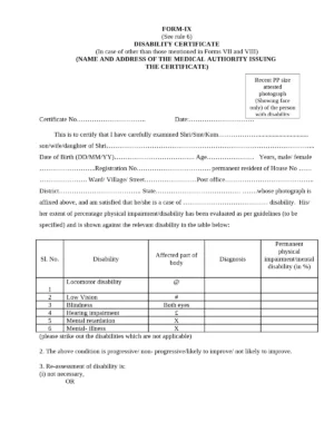 Kerala Disability Certificate