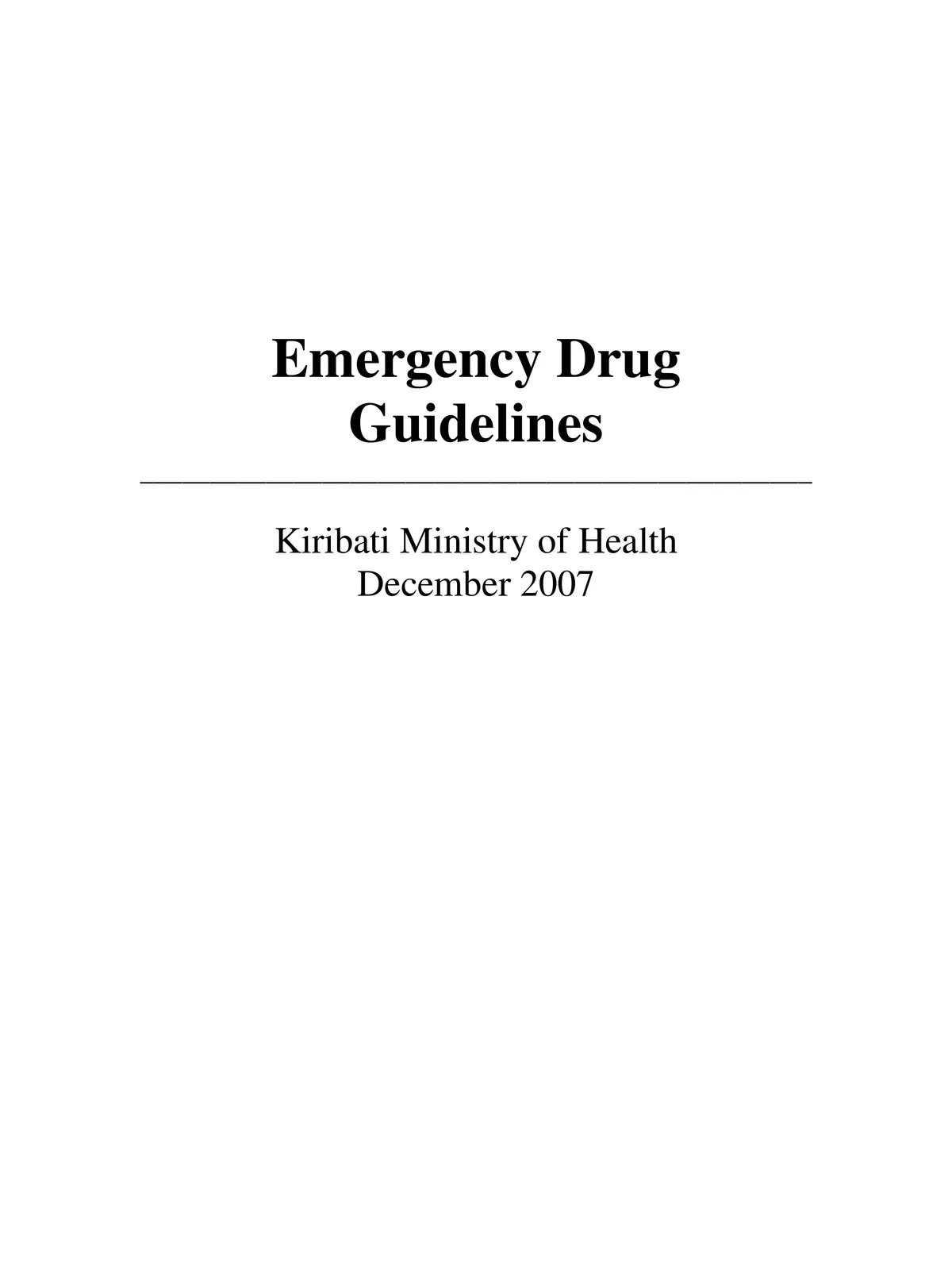 List of Emergency Drugs & Their Actions