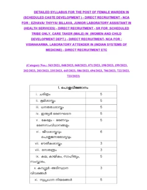 Laboratory Attender Drugs Control Syllabus