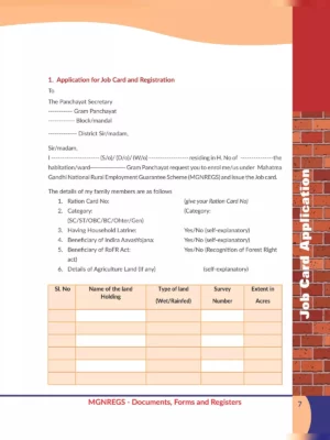 NREGA Job Card Form 2024