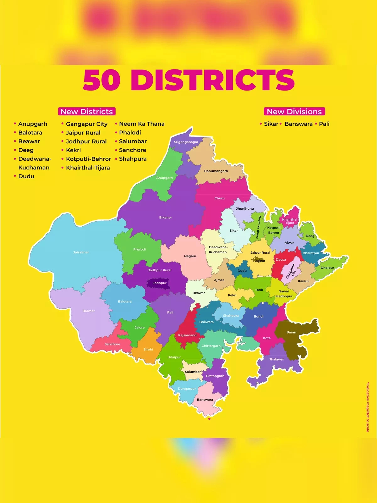 Rajasthan Map with Districts