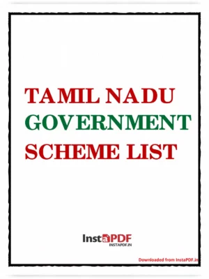 Tamil Nadu Govt Scheme List 2024