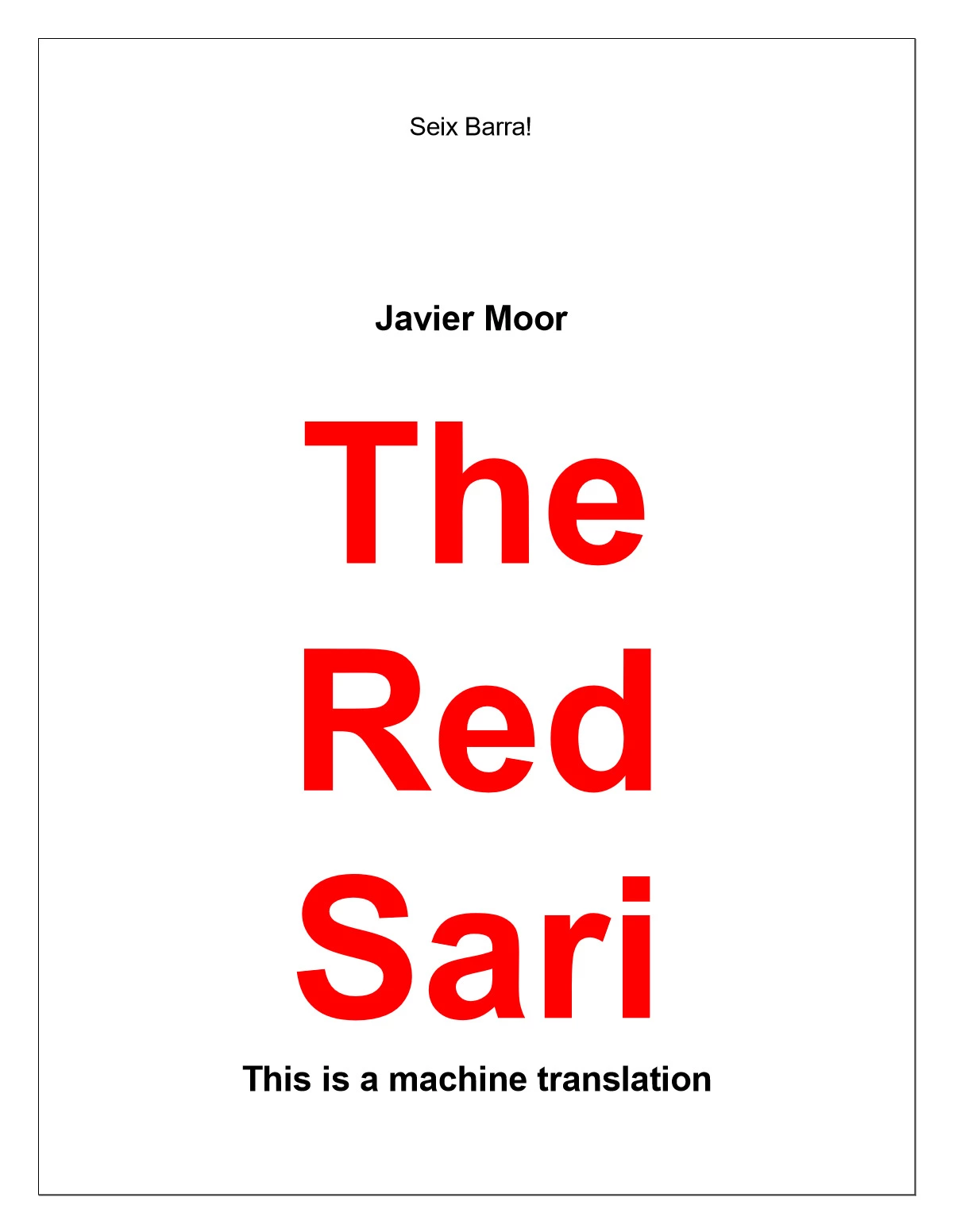 The Red Sari Book