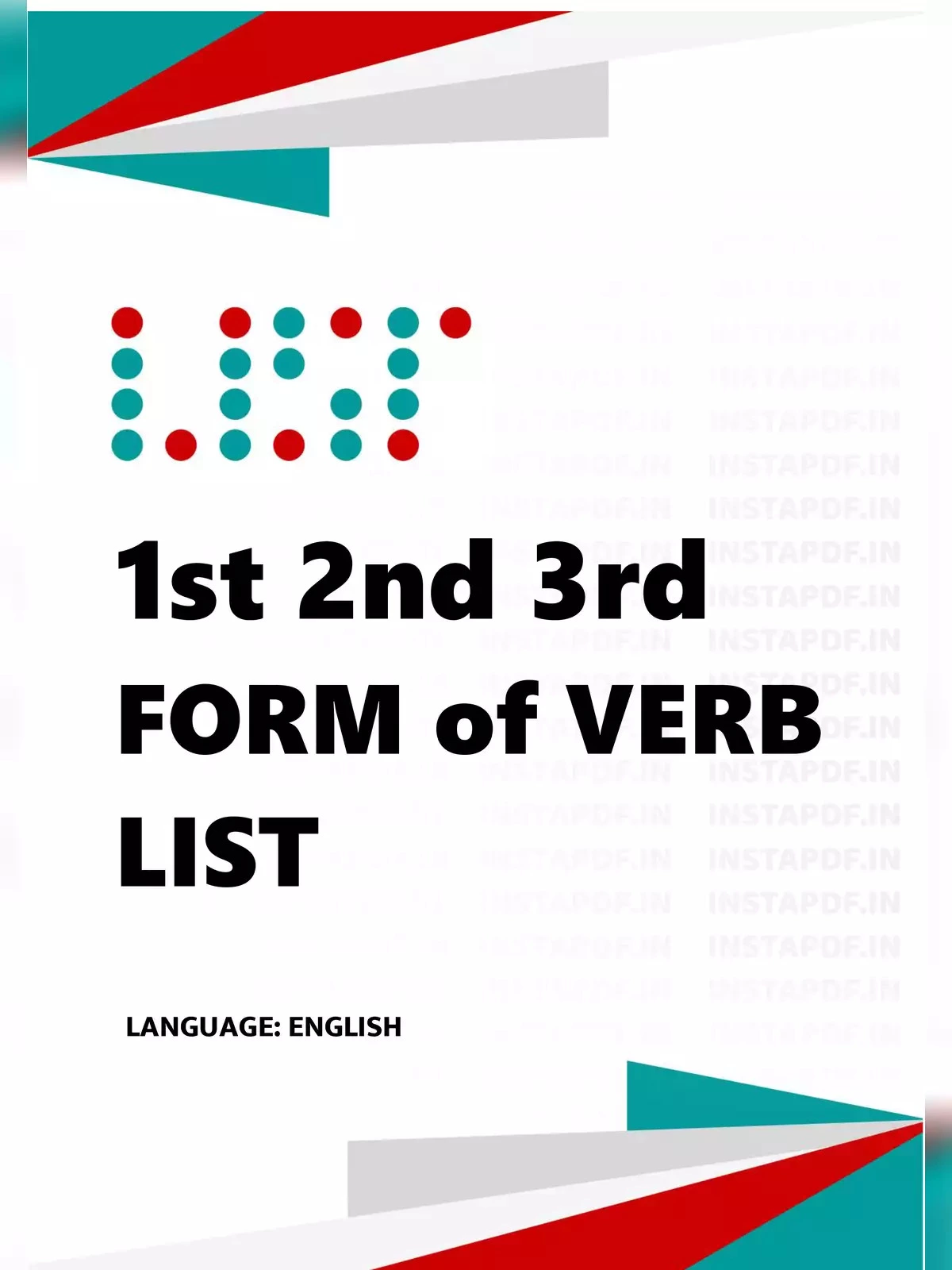 1st 2nd 3rd form of verb list pdf download