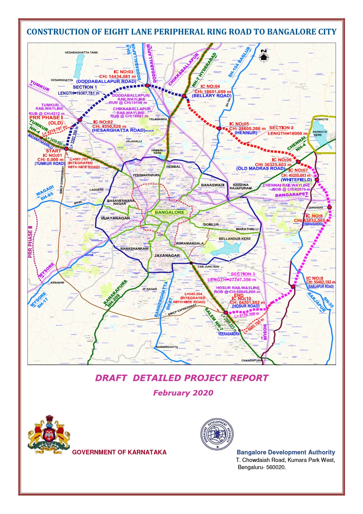 Peripheral Ring Road Bangalore Villages List Map