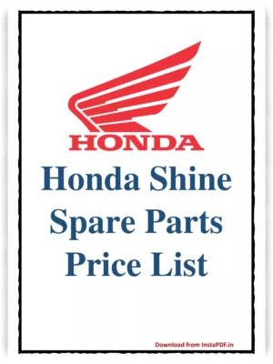 Honda CB Shine 125 CC Spare Parts Price List [y]