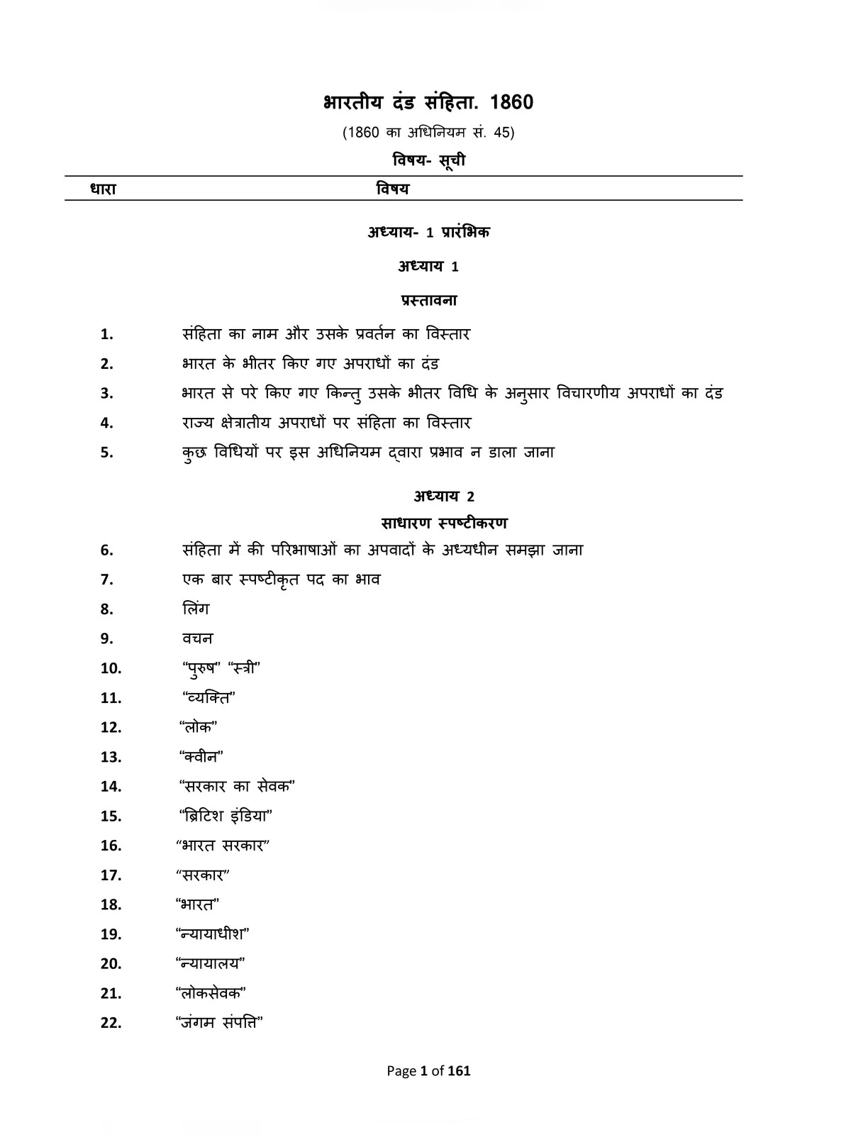 कानूनी धारा लिस्ट 2024