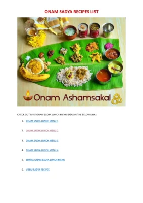 Onam Sadya Items List