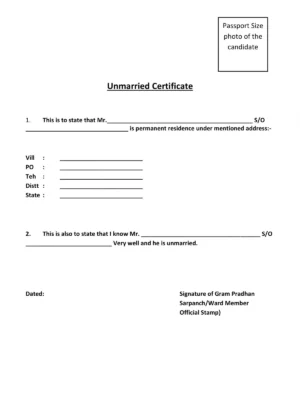 Unmarried Certificate Format