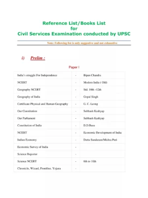 UPSC Books List [y]