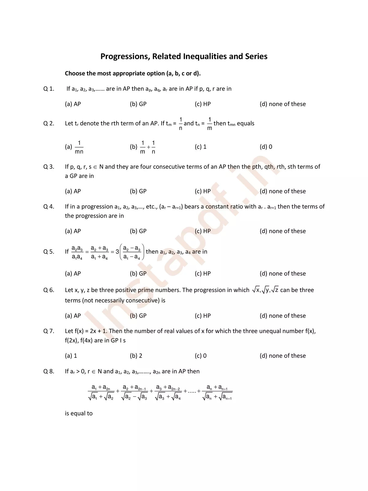 A Das Gupta MCQ